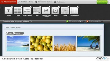 Adicionar um botão "Gosto" do Facebook - Criar um website com a Axiatel.com