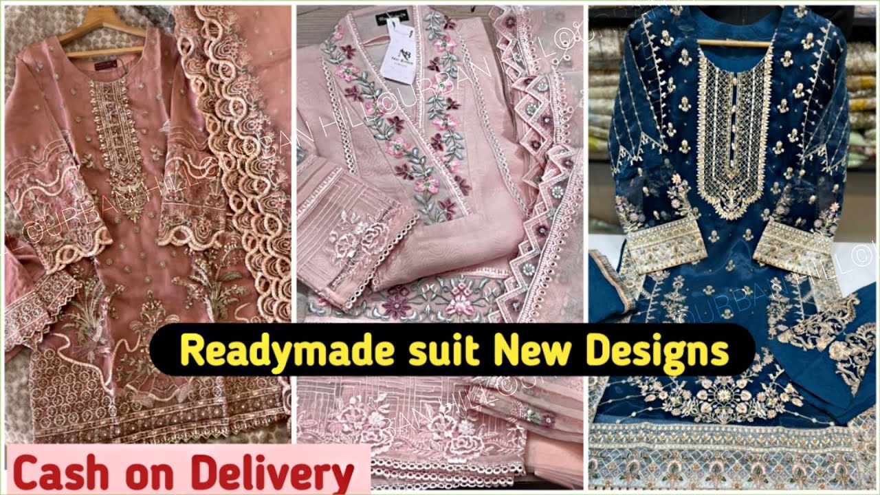 ईद रमजान के नए सूट Readymade Ladies Suit 2024 Full Dupatta Work Surat Ladies Suit Factory