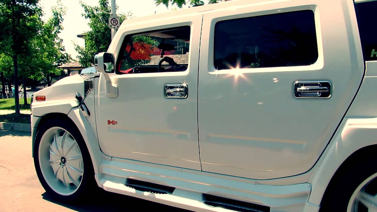 CUSTOM WHITE HUMMER H2 WITH 34 INCH CUSTOM WHITE RIMS X ...