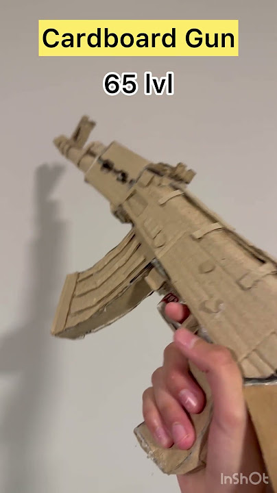 Cardboard AK-47 so cool gun #fakegun #cardboardgun #cardboard