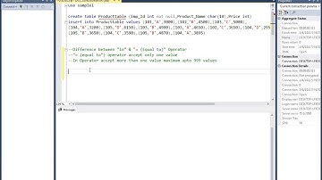 SQL: Difference between  =(Equal) and In Operator