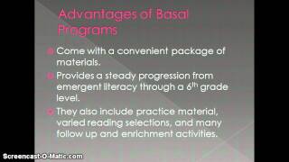 Advantages and Disadvantages of Basals