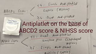 Antiplatlet on the base of ABCD2 score & NIHSS score very important