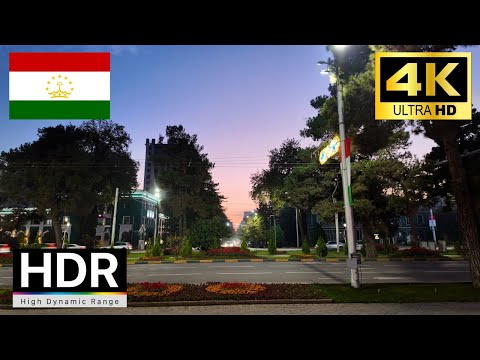 🇹🇯Tajikistan 2024 - Dushanbe 4K Evening Walking Tour｜4K 60fps