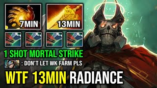 WTF 13Min Midas + Radiance Level 30 Wraith King Spammer with 1 Shot Mortal Strike Crit Dota 2