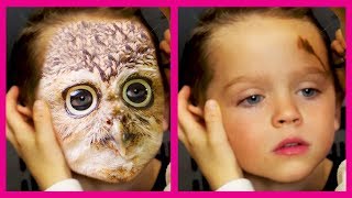 Eliza Paints Owl & Cheetah Face Painting Video