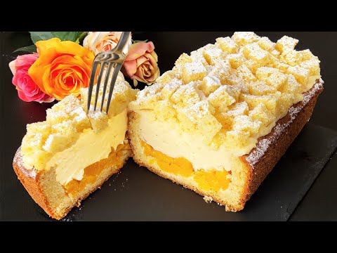 Beliebter italienischer Kuchen   Leichtes Rezept  Geschmack mit Zitrone und Pfirsichen 