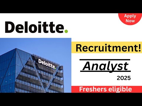 Deloitte Hiring! | Freshers | Analyst 2025 | Apply Now! - YouTube