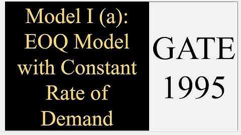 Model I (a): GATE problem #inventory #inventorymanagement