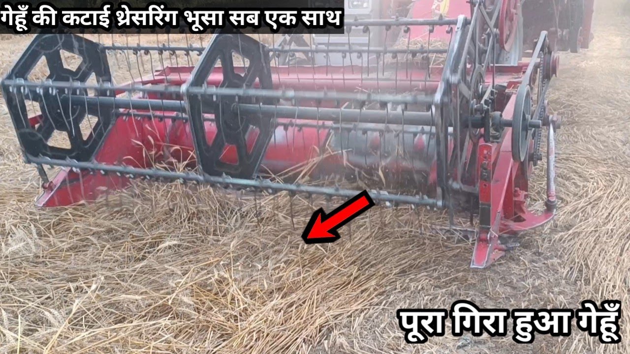 पूरा गिरा गेहूँ को कैसे काटेगी मिनी हार्वेस्टर Satnam Mini Horvester #mini_horvester