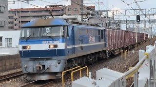 【鹿島貨物】1094レ　EF210-134号機+コキ17両+赤コキ3両　本八幡駅通過シーン
