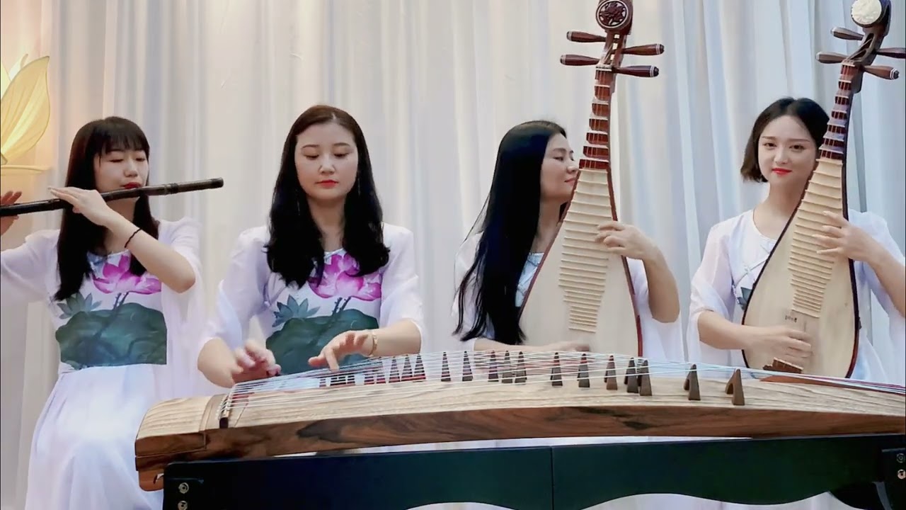 女子民乐团二胡、古筝、琵琶合奏《天宫舞曲》，Women's Chinese Orchestra Erhu, Guzheng and Pipa Ensemble 