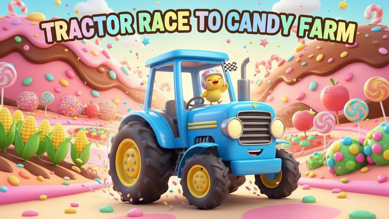 Tractor Race to Candy Farm – Nursery Rhyme, Toddler Learning, Vehicle Fun, and Playful Adventure