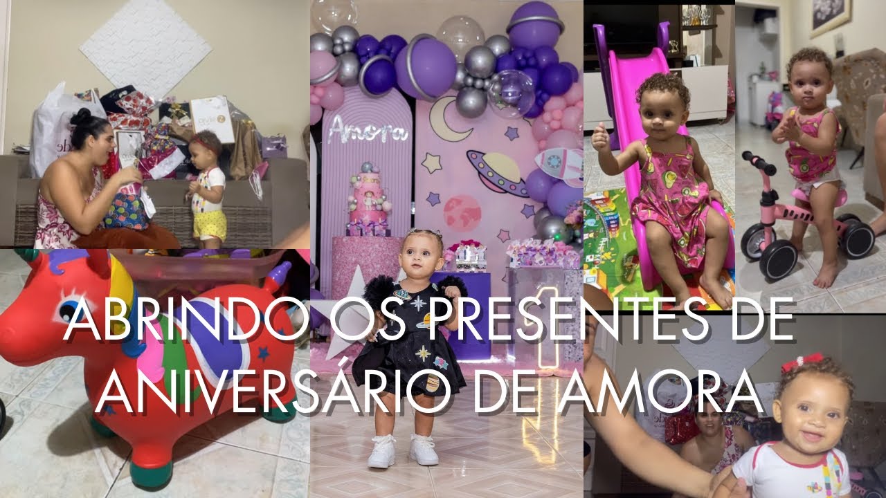 ABRINDO OS PRESENTES DO ANIVERSÁRIO DE 1 ANO DE AMORA MARIA