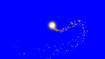 ФУТАЖ Комета из золотистых блёсток (хромакей)