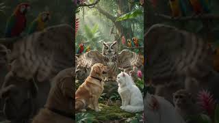 Friendship b/w Dog &amp; cat #dog #cat #jungle