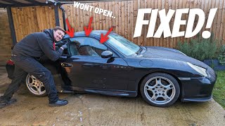 Window drop issue when opening door - Porsche 996 911