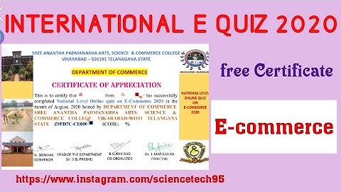 National level online Quiz ll Free Certificate Quiz ll e-Commerce Quiz ll Online Certificate Quiz