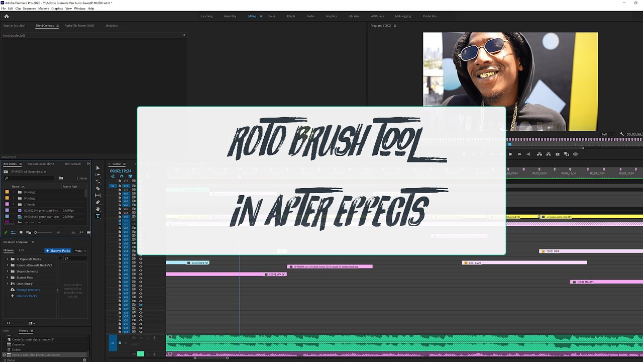 music video ROTO BRUSH Tool IN AFTER EFFECTS 2020