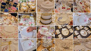 Bone China Dinner Set Design 2024 Tea Cups Water Set Kitchen Crockery Items Fancy Stylish Crockery