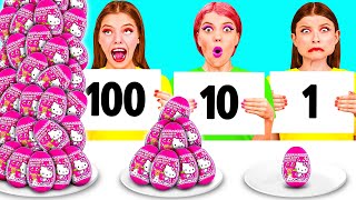 100 Layers of Food Challenge | Funny Kitchen Hacks