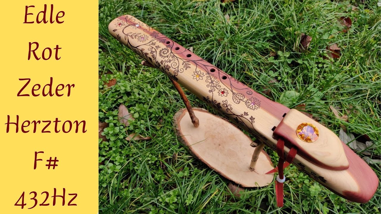 Indianerflöte ~ edle rot Zeder im Herzton F# 432 Hz