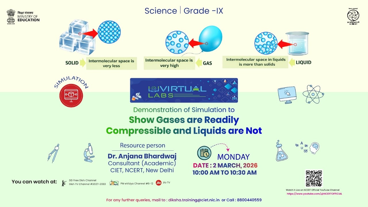 Demonstration of Simulation to Show Gases are Readily Compressible and Liquids are Not