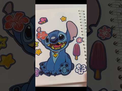 Decore com o livro de adesivos Happy Stitch || Adesivos Lilo e Stitch #vídeocurto #adesivo #costura