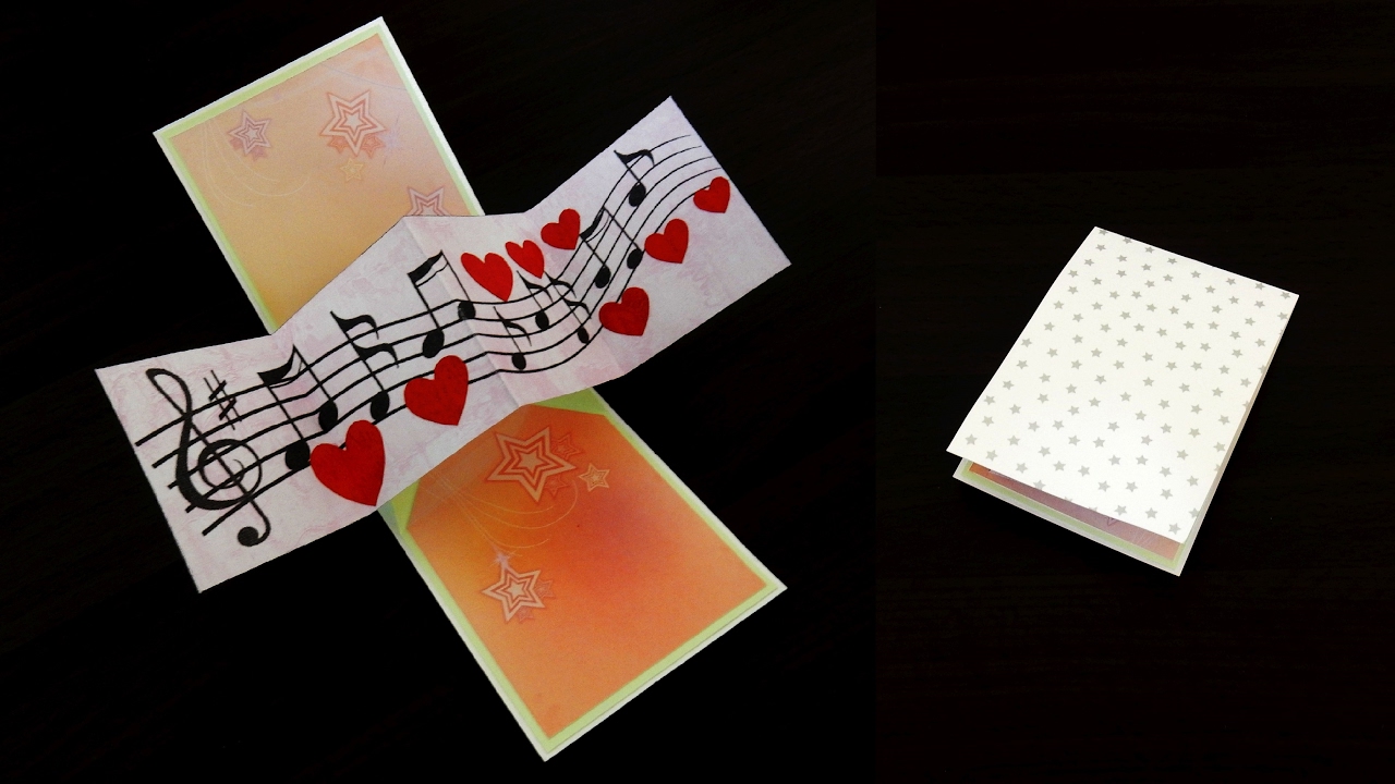 Twist and pop music card - pop up card by template - EzyCraft Pertaining To Twisting Hearts Pop Up Card Template