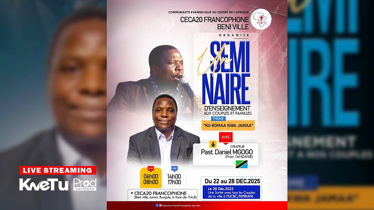 LES ENSEIGNEMENTS DU JOUR 01 - Pasteur DANIEL MGOGO.