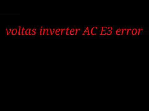 E3 voltas inverter AC error code