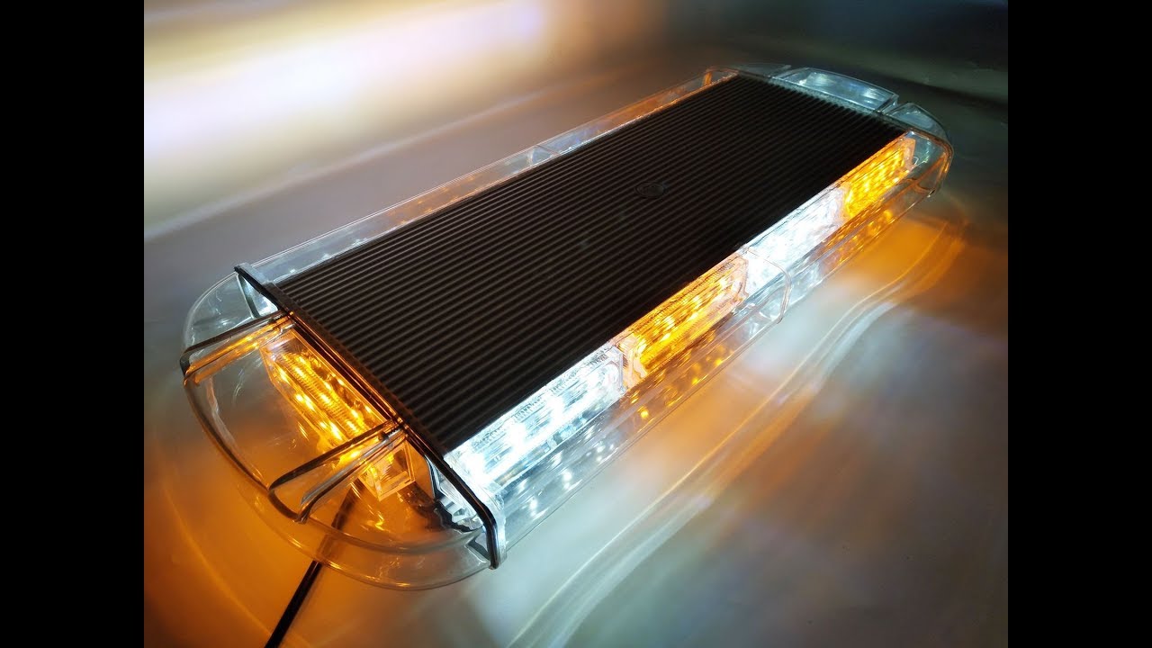 40 LED 21" Amber & White Emergency Flashing Warning Strobe Light Bar 12