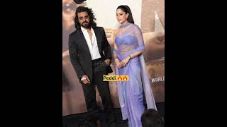 Beautiful janvikappor and Ram Charan at Peddi pre release event