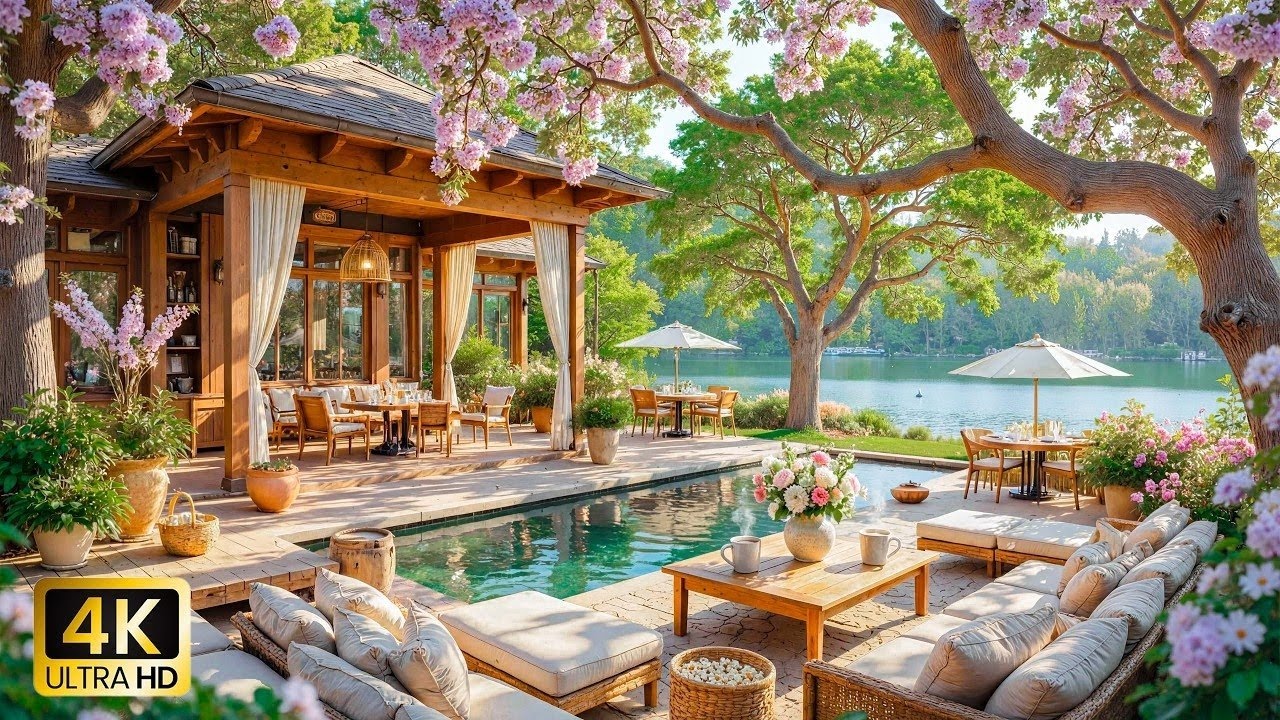 Уютная весенняя атмосфера на веранде 🌸🌿 Плавная фортепианная музыка в окружении природы для рассла