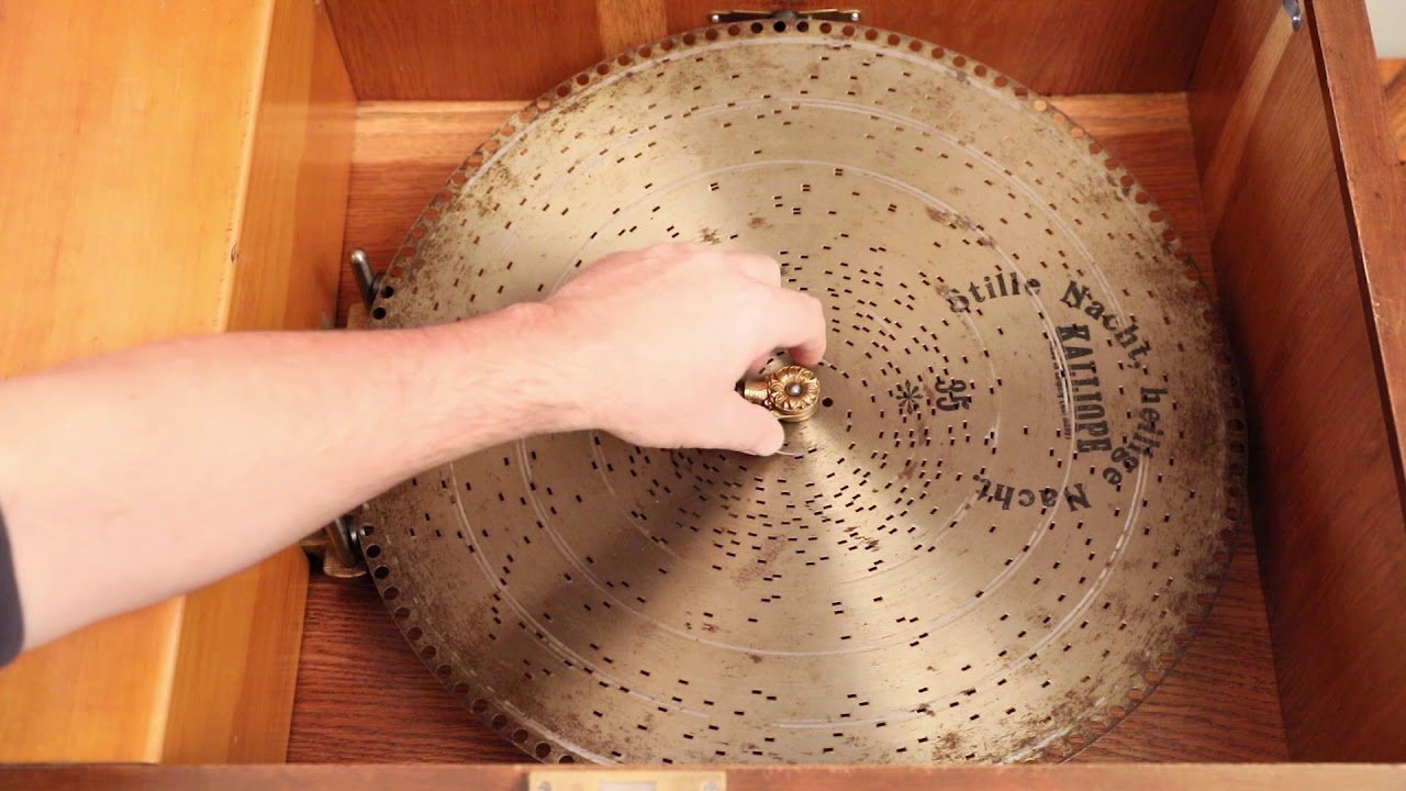 großes Kalliope Nr 107 mit 45cm Platten im Prunkgehäuse original Zustand 12 Disc