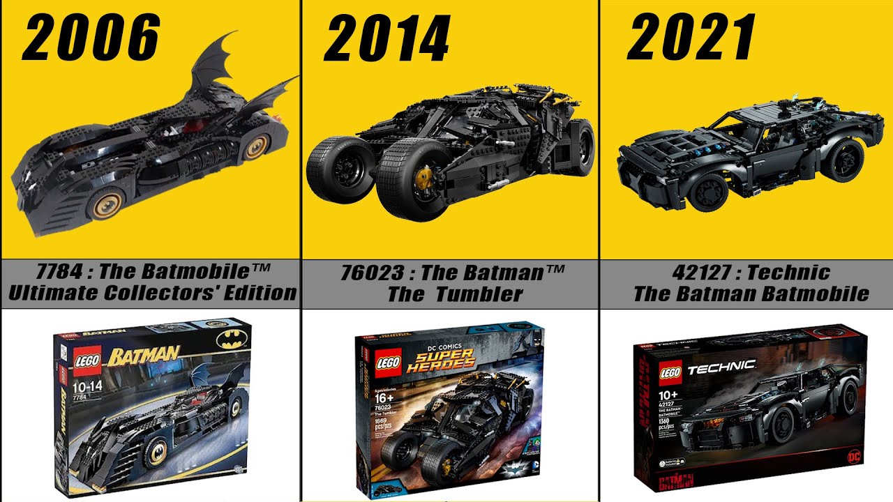 LEGO Evolution of Batmobiles and Tumblers (2006 ~ 2021)