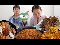 [고추짜장편] 계속먹는🤷🏻‍♀️ 먹방브이로그 (부대찌개, 신전떡볶이, 치킨, 우동, 불닭파스타, 소갈비, 초계탕, 만선호프, 라볶이)MUKBANG Vlog