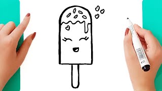 how to draw a cute ice cream | drawing ice cream