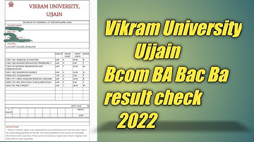 BA, Bcom, BA Bac result check 2022 Vikram University result check college result check