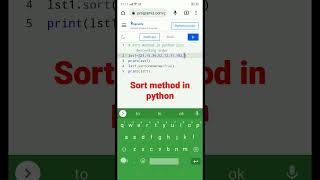 sort method in python list