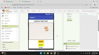 Membuat game Catch The Cat di Mit App Inventor screenshot 5