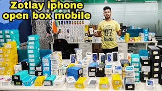 open box mobile zotlay cheap price with company warranty iphone samsung realme oppo vivo