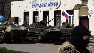 Blindados Com Bandeiras Russas No Leste Da Ucrânia