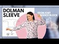 How to draft DOLMAN SLEEVE top from knit bodice block! (Ep 4)
