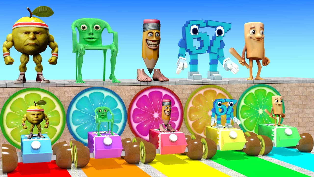 Long Slide Game with Cow Elephant Gorilla Hippopotamus Tiger 3d Animal Game Funny 3d Animals