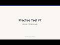 Practice Test #7 Module 1 — Full Walkthrough