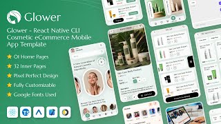 Glower - React Native Cli Cosmetic Ecommerce Mobile App Template
