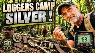 We Found a Forgotten Logger's Camp Metal Detecting.... Then Silver!