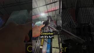 Forklift Operator Enjoys His Job