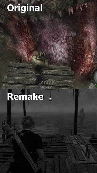 DEL LAGO - RESIDENT EVIL 4 REMAKE Vs Original Comparison Del Lago Easter Egg #re4remake